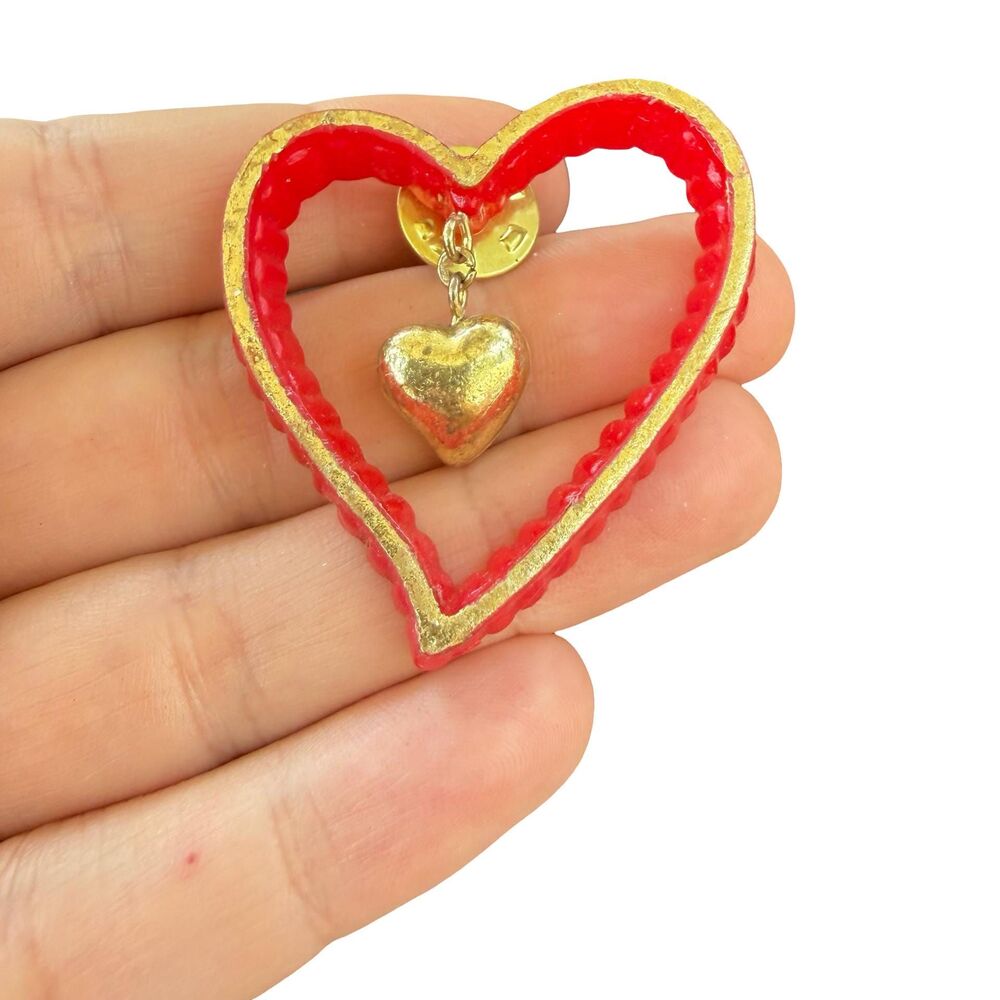 Vintage Valentines Day Jewelry Valentines Brooch Heart Pin